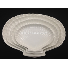 Hotel&restaurant shell shape white porcelain dishes, Crockery dinner ware seasoning dish, ceramic plate